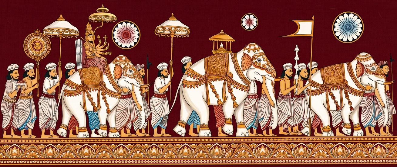 Perahera procession drawing